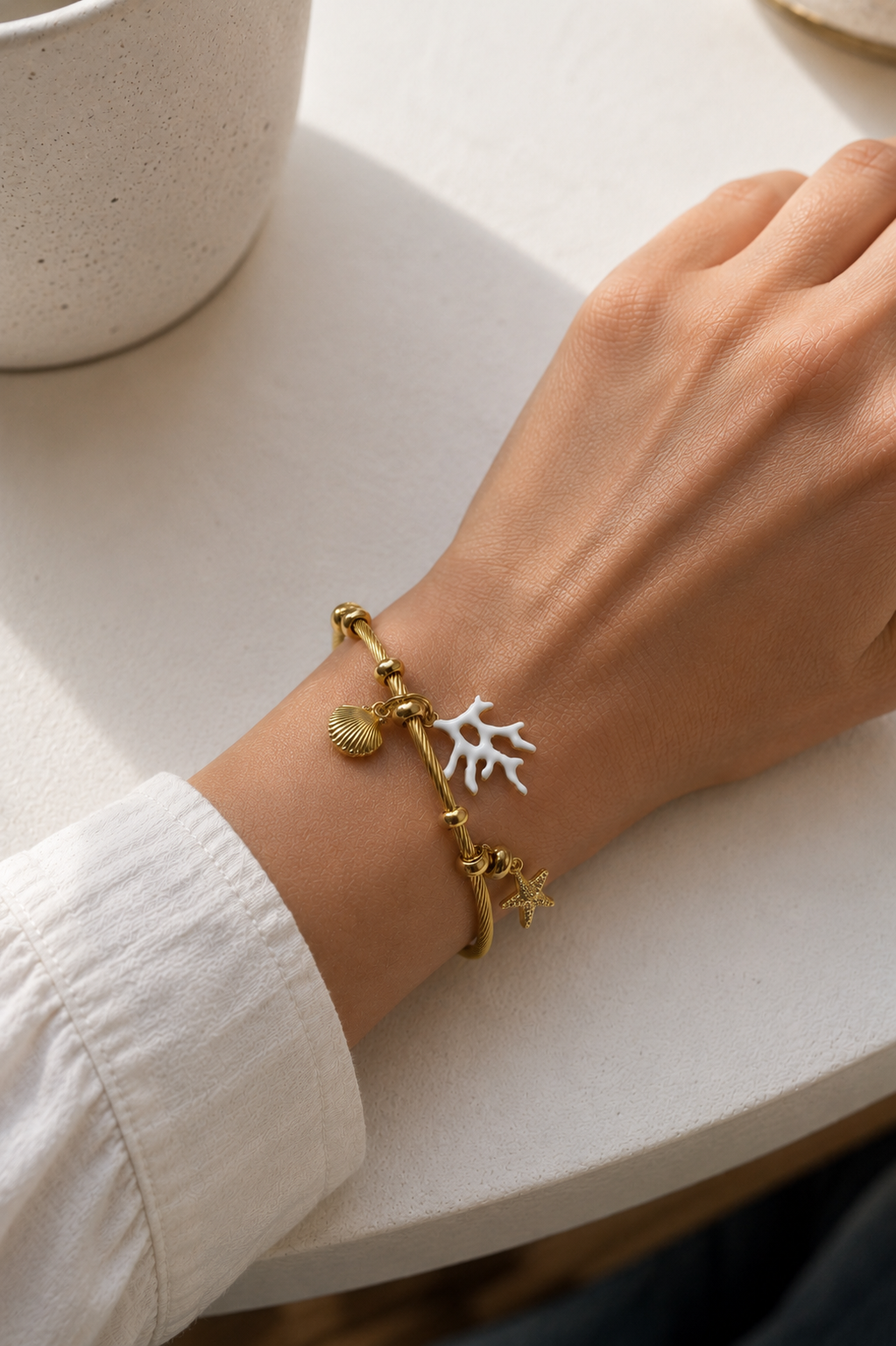 Coral Bracelet in White