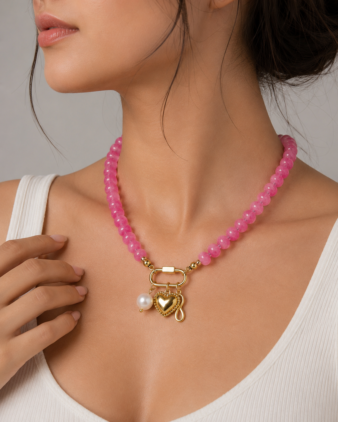 Hot Pink Mermaid Necklace