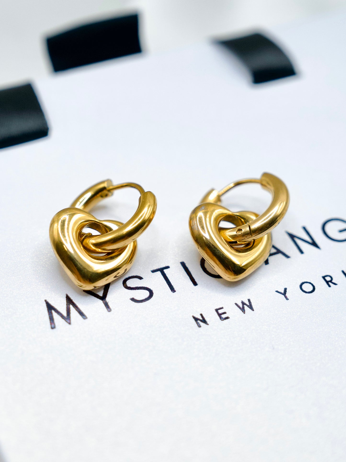 Gold Heart Hoops