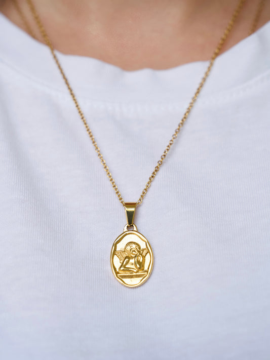 18K Plated Baby Angel Necklace