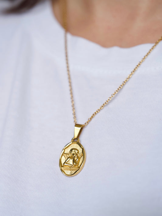 18K Plated Baby Angel Necklace