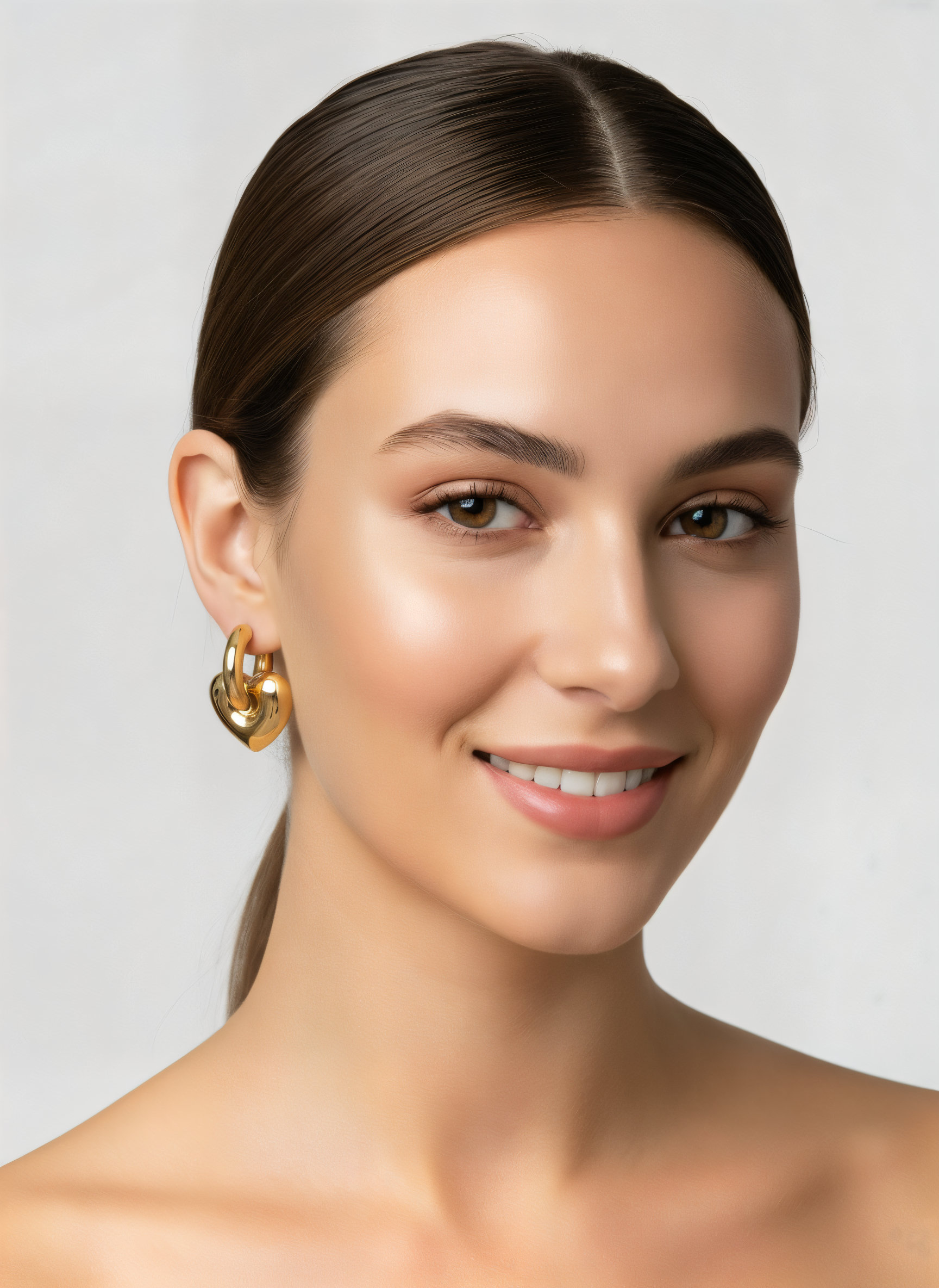 Gold Heart Hoops