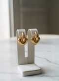 Gold Heart Hoops