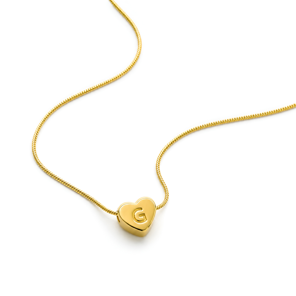Mini Heart Letter Necklace