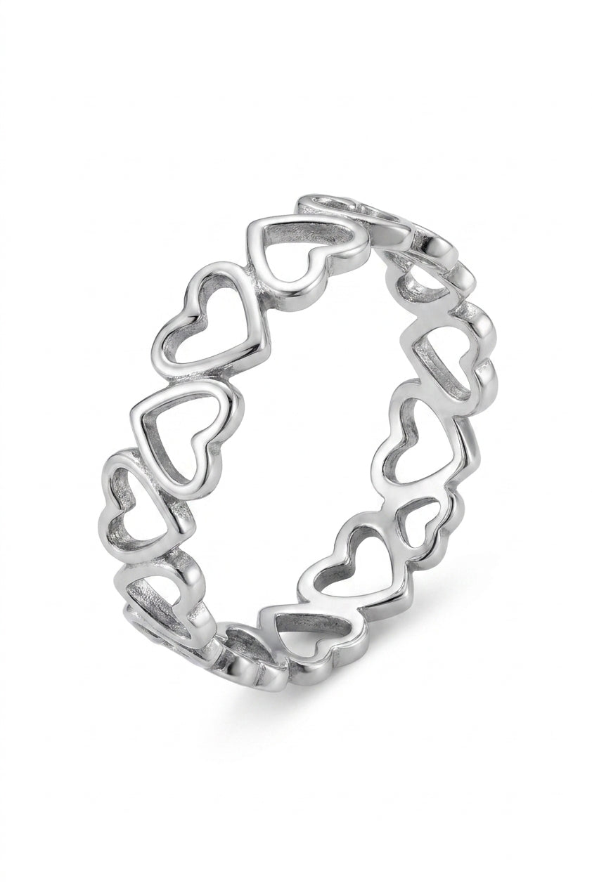 Silver Hearts Ring