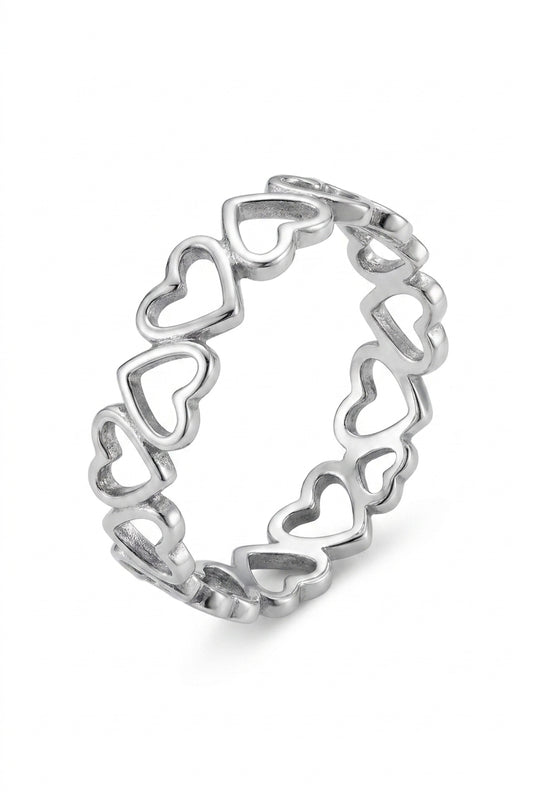 Silver Hearts Ring